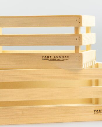 Wooden box with logo