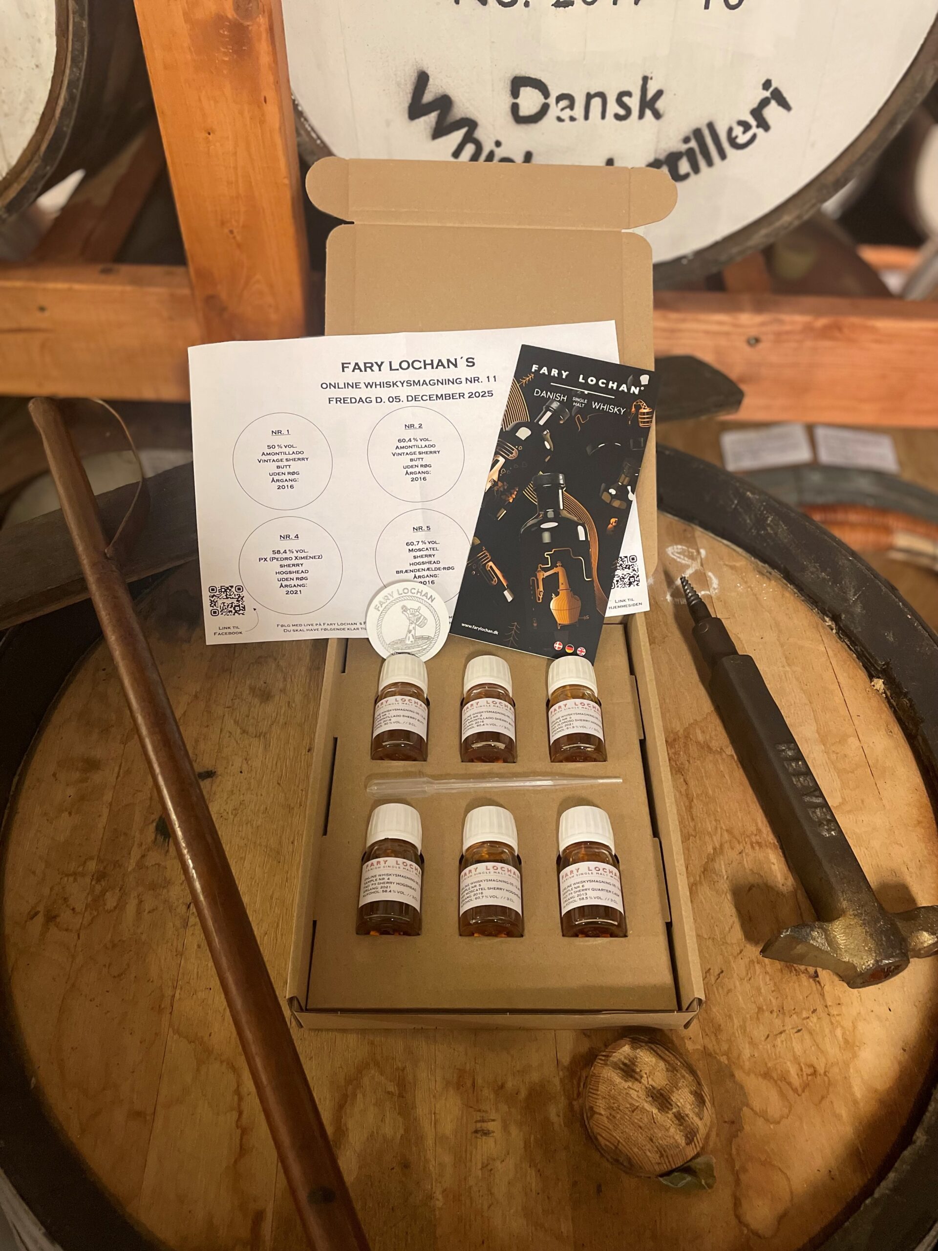 Smagesæt til online whiskysmagning d. 05.12.2025