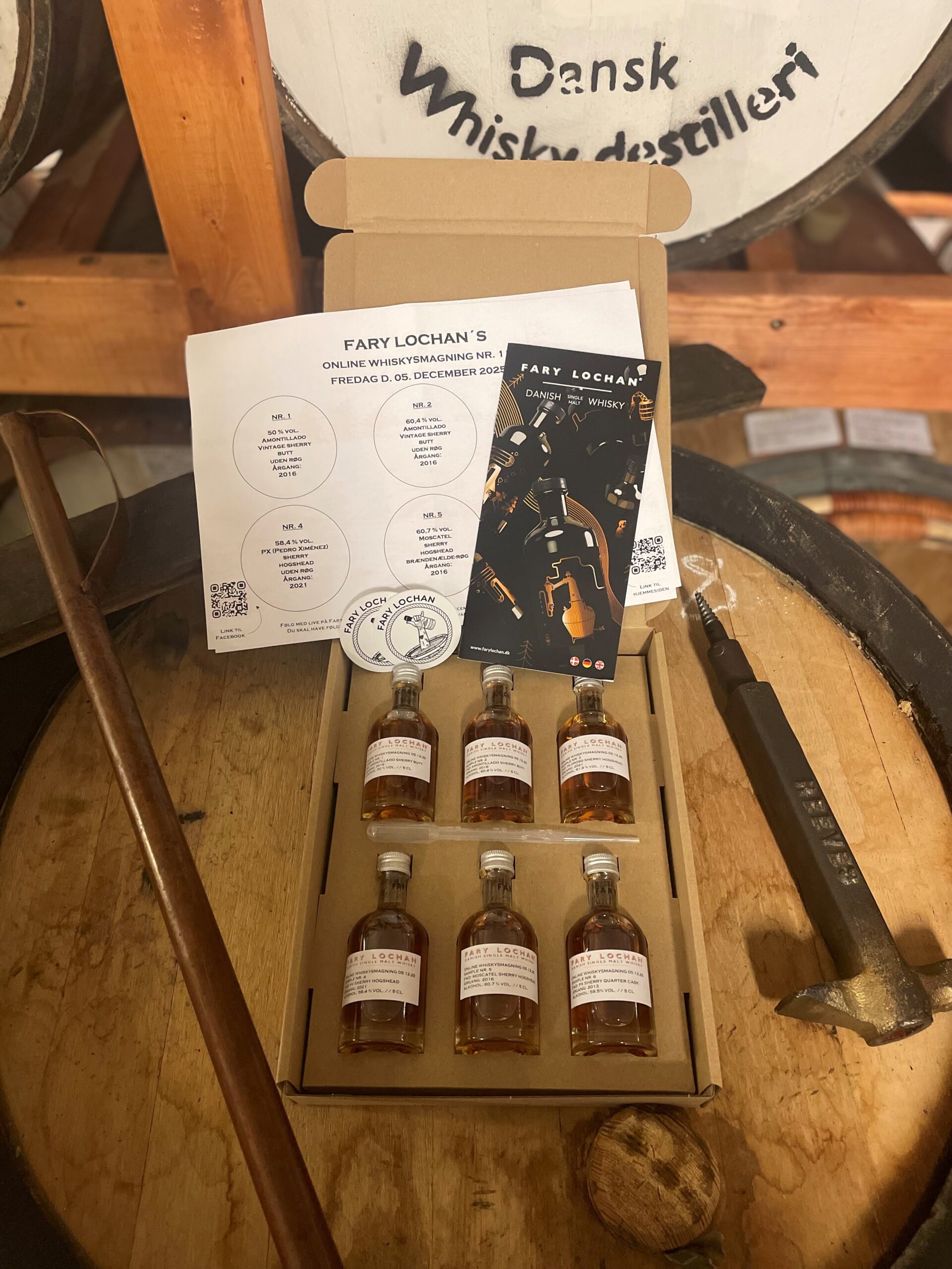 Smagesæt til online whiskysmagning d. 05.12.2025