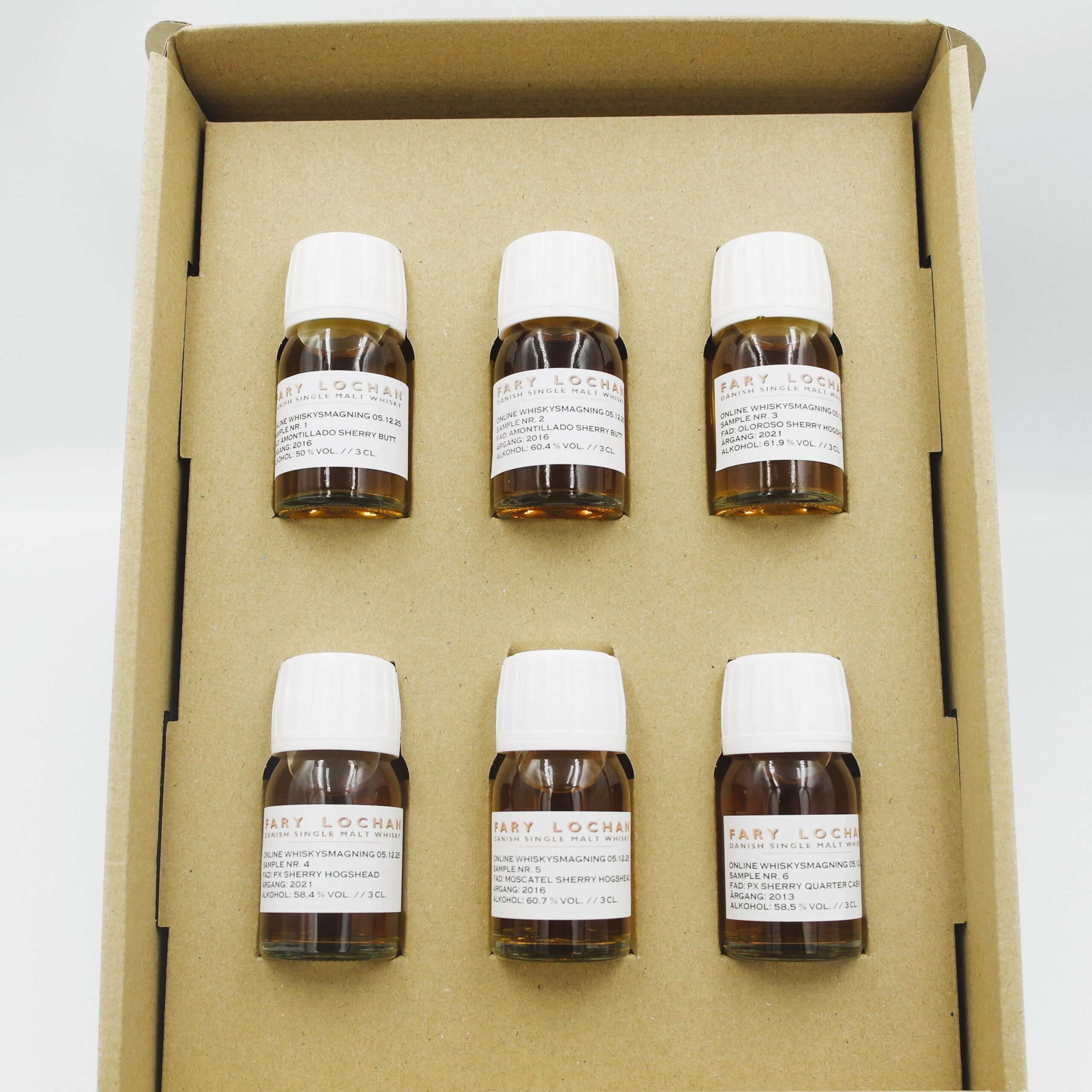 Smagesæt til online whiskysmagning d. 05.12.2025